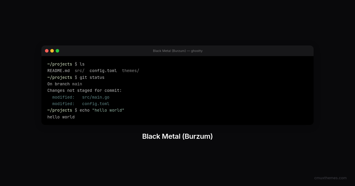 Black Metal (Burzum) — Cmux Themes