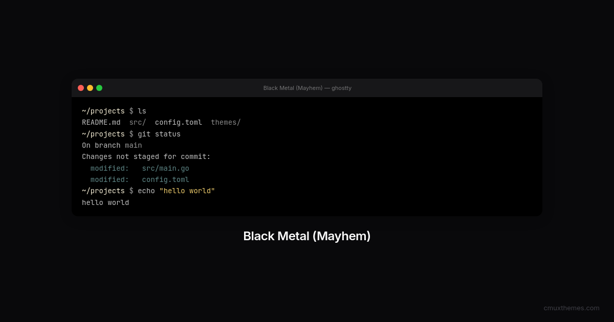 Black Metal (Mayhem) — Cmux Themes