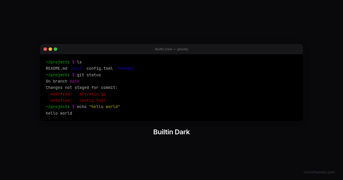 Builtin Dark — Cmux Themes