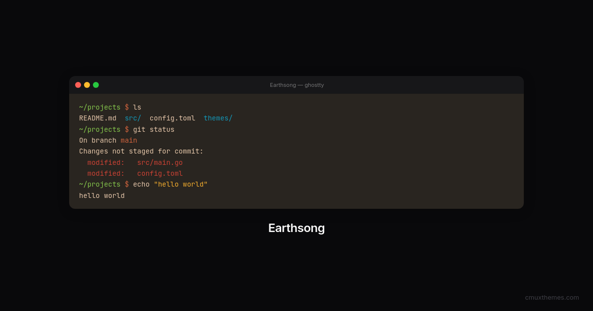 Earthsong — Cmux Themes
