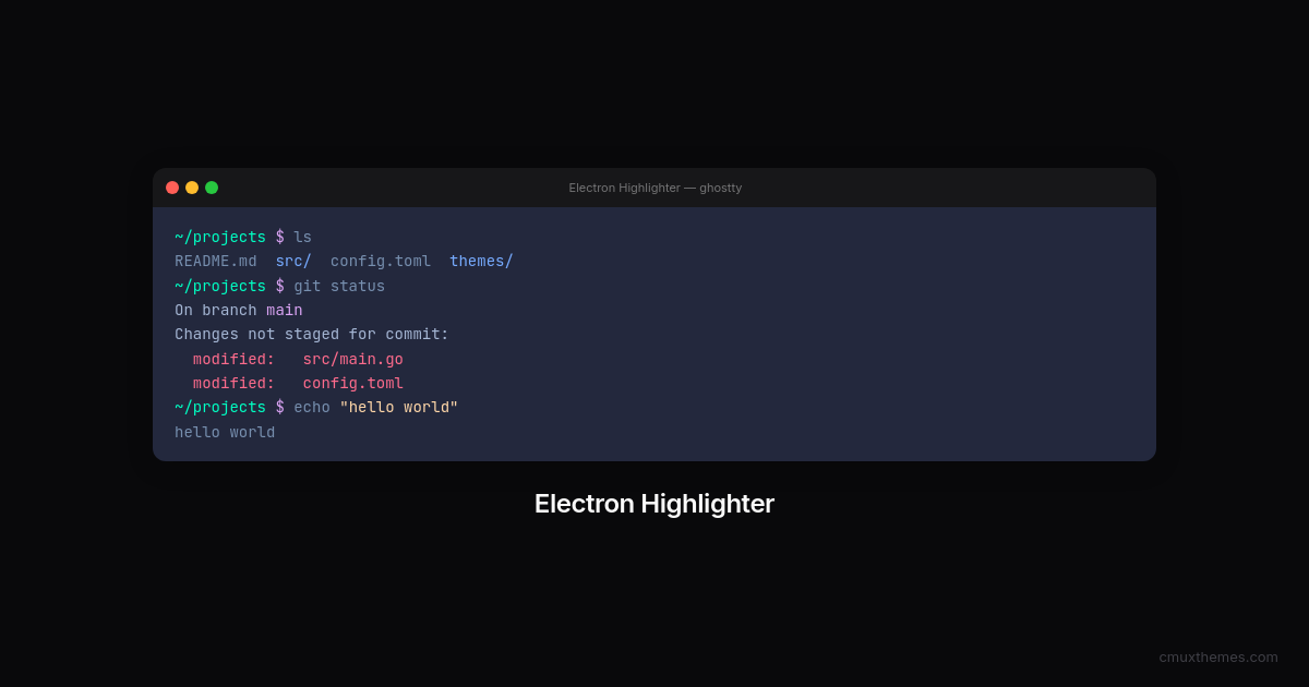 Electron Highlighter — Cmux Themes