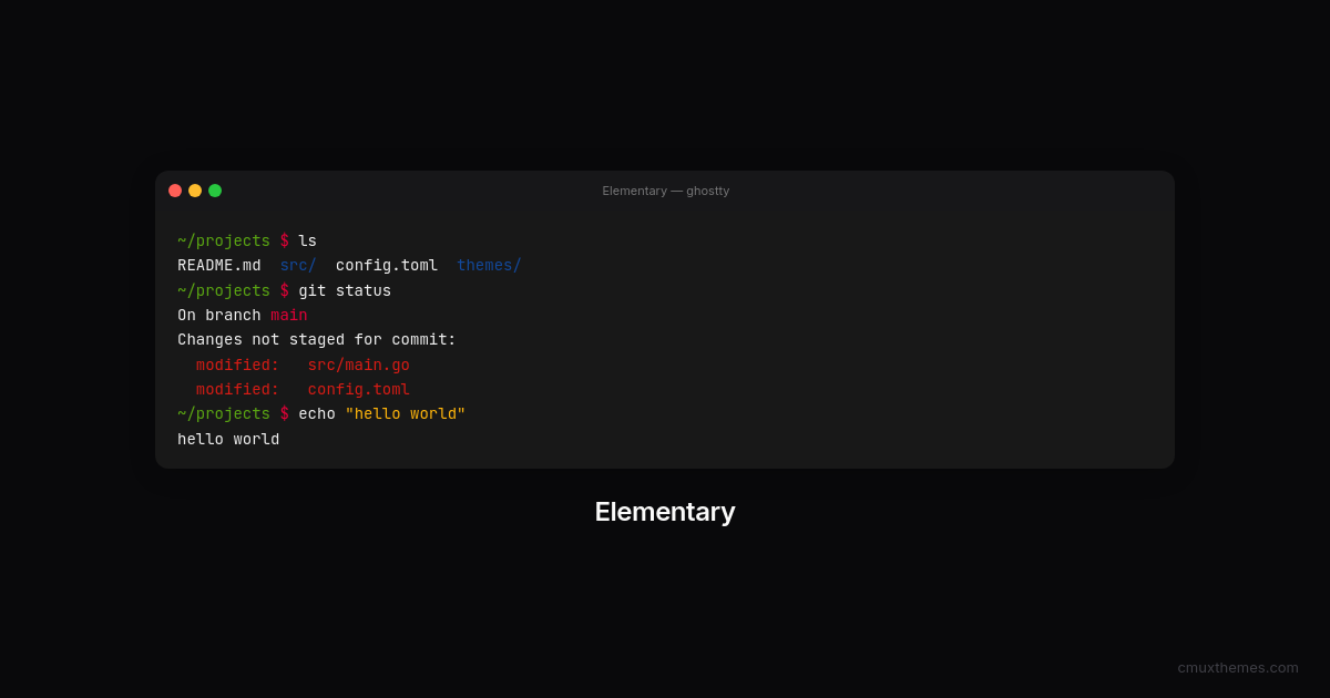 Elementary — Cmux Themes