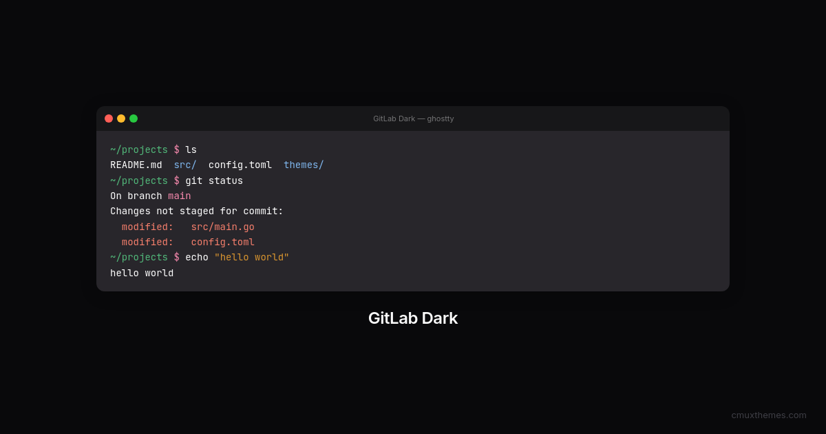 GitLab Dark — Cmux Themes