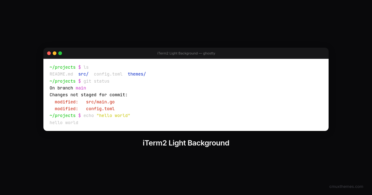 iTerm2 Light Background — Cmux Themes