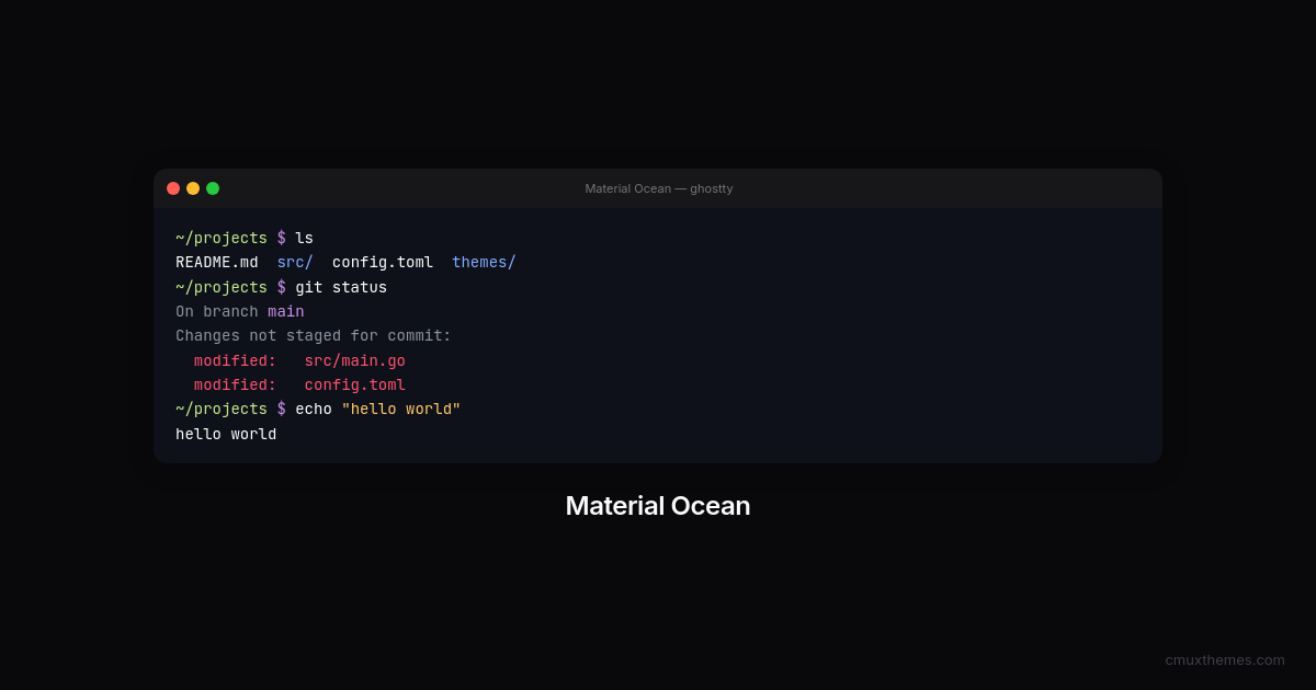 Material Ocean — Cmux Themes