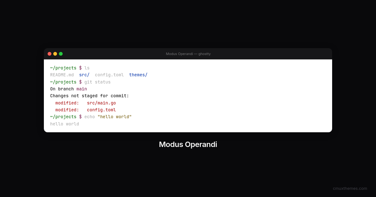Modus Operandi — Cmux Themes