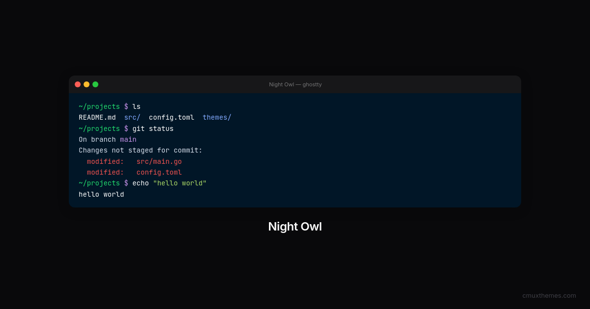 Night Owl — Cmux Themes