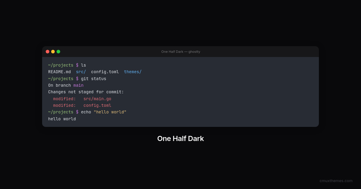 Half Theme Computer One Half Dark — Cmux Themes