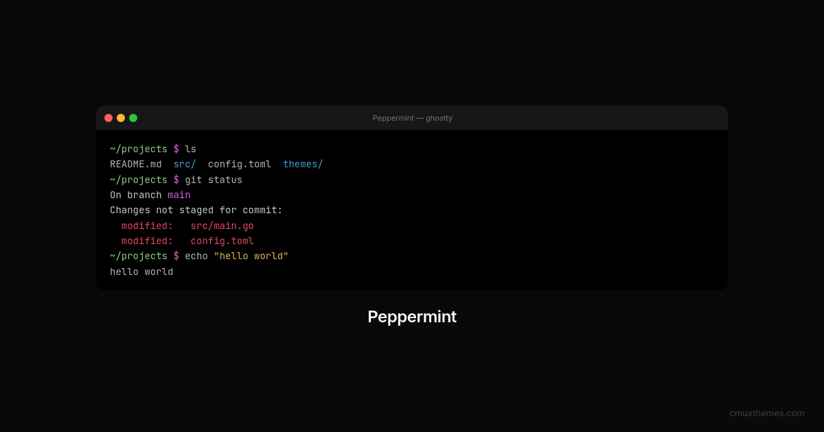 Peppermint — Cmux Themes