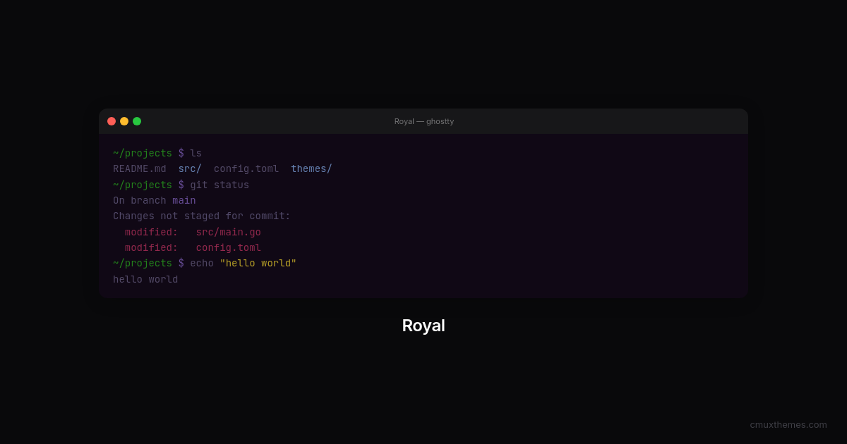 Royal — Cmux Themes