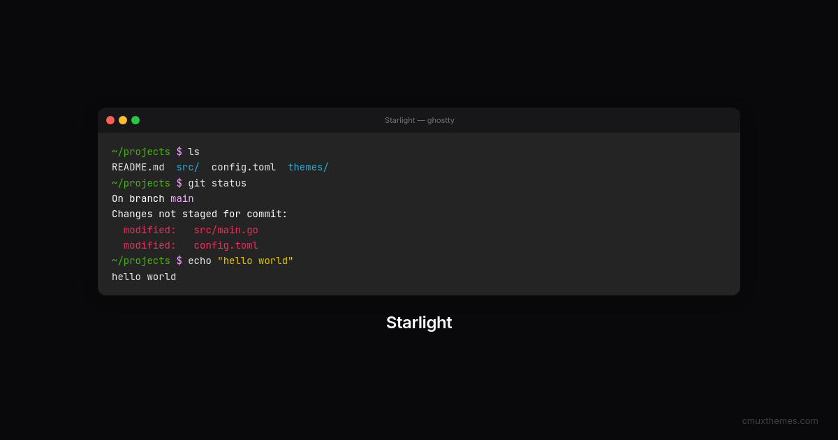 Starlight — Cmux Themes