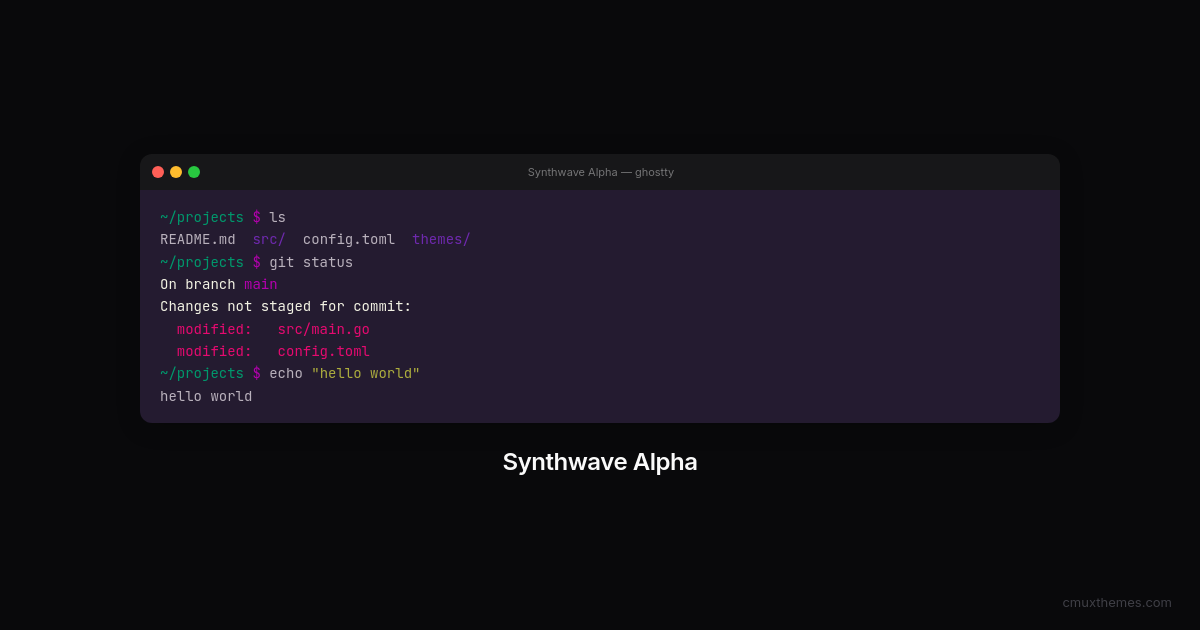 Synthwave Alpha — Cmux Themes