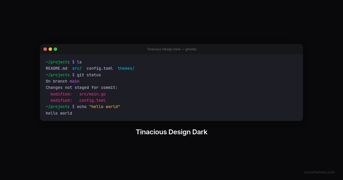 Tinacious Design Dark — Cmux Themes
