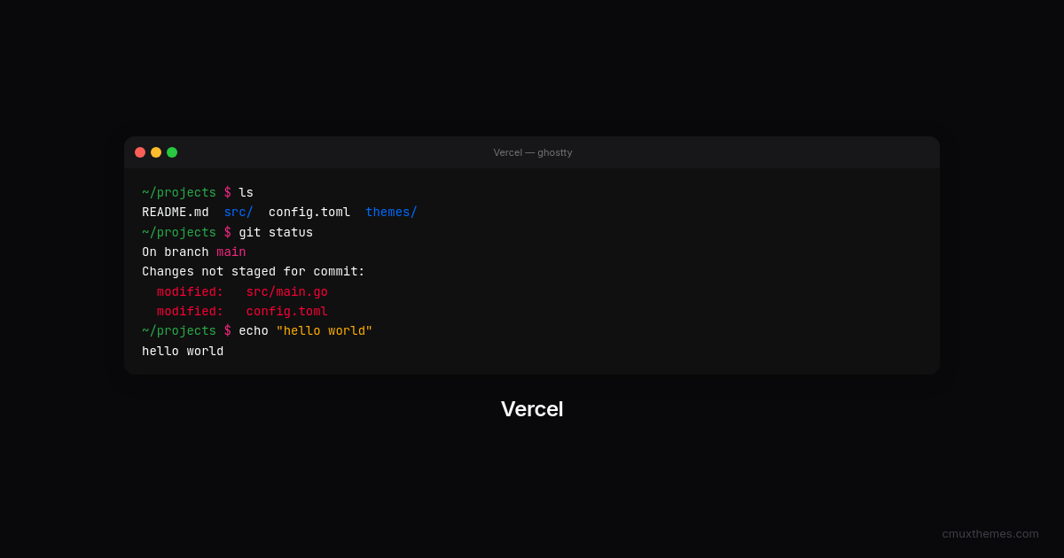 Vercel — Cmux Themes