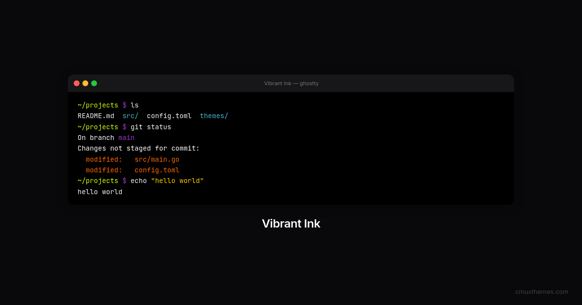 Vibrant Ink — Cmux Themes